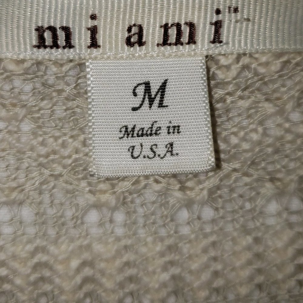 MiAmi, M, crochet and lace long (above the knee) open front cardigan Ivory color - Picture 7 of 7